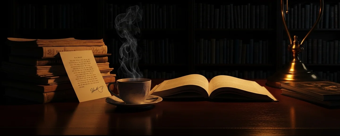 The working tools stay on the desk. The author who used them is the variable.