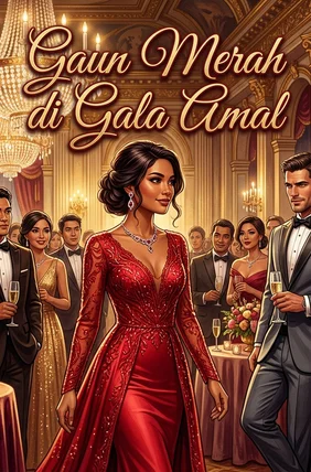 Gaun Merah di Gala Amal
